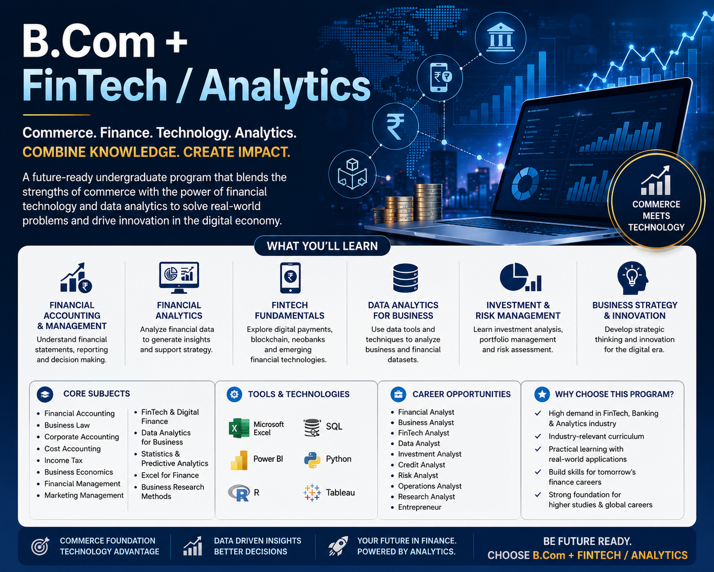 B.Com + FinTech / Analytics